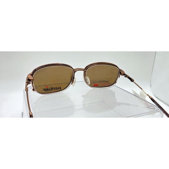 EasyTwist Satin Chocolate Oval Half-Rim Wire Metal Polarized Glasses 51-17-135 - Picture 10 of 14